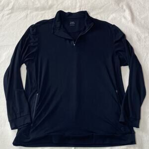 Cozy Earth Sweatshirt Mens Large Black Bamboo CityScape Quarter Zip Pullover